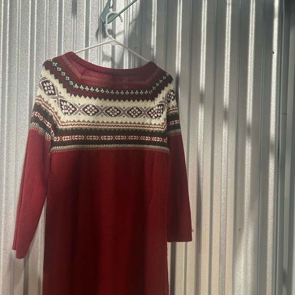 WOMENS FAIR ISLE M SWEATER  RED/WHITE/BLACK  LONG SLEEVE PULLOVER  size large - Picture 2 of 3